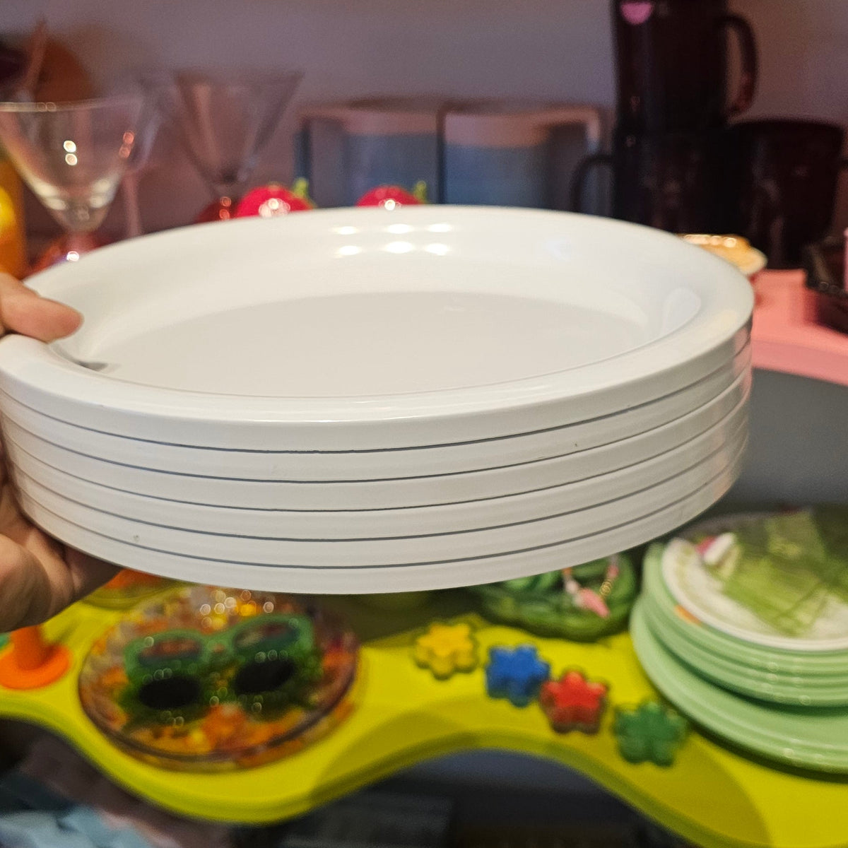 Ingrid stacking plates vintage white