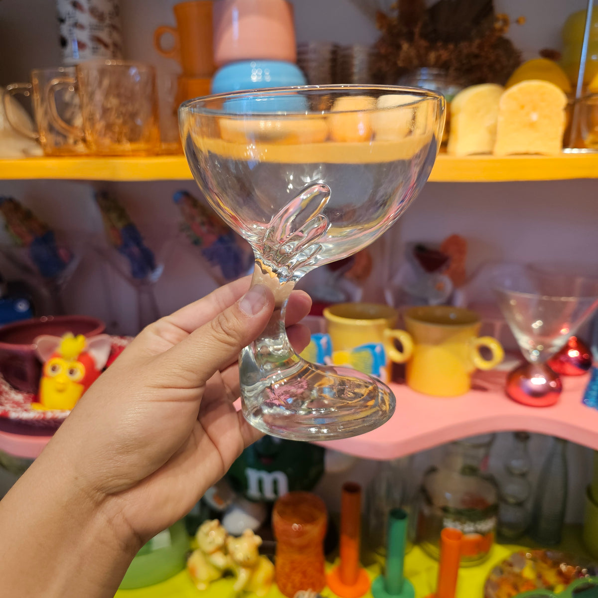 vintage martini cocktail dessert glasses / ice cream coupes Italian brand Bormioli Rocco 1970.