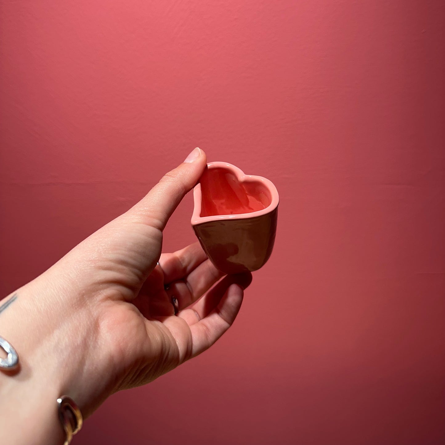 Mushy Heart Shot Glass in “Candy Heart Pink”