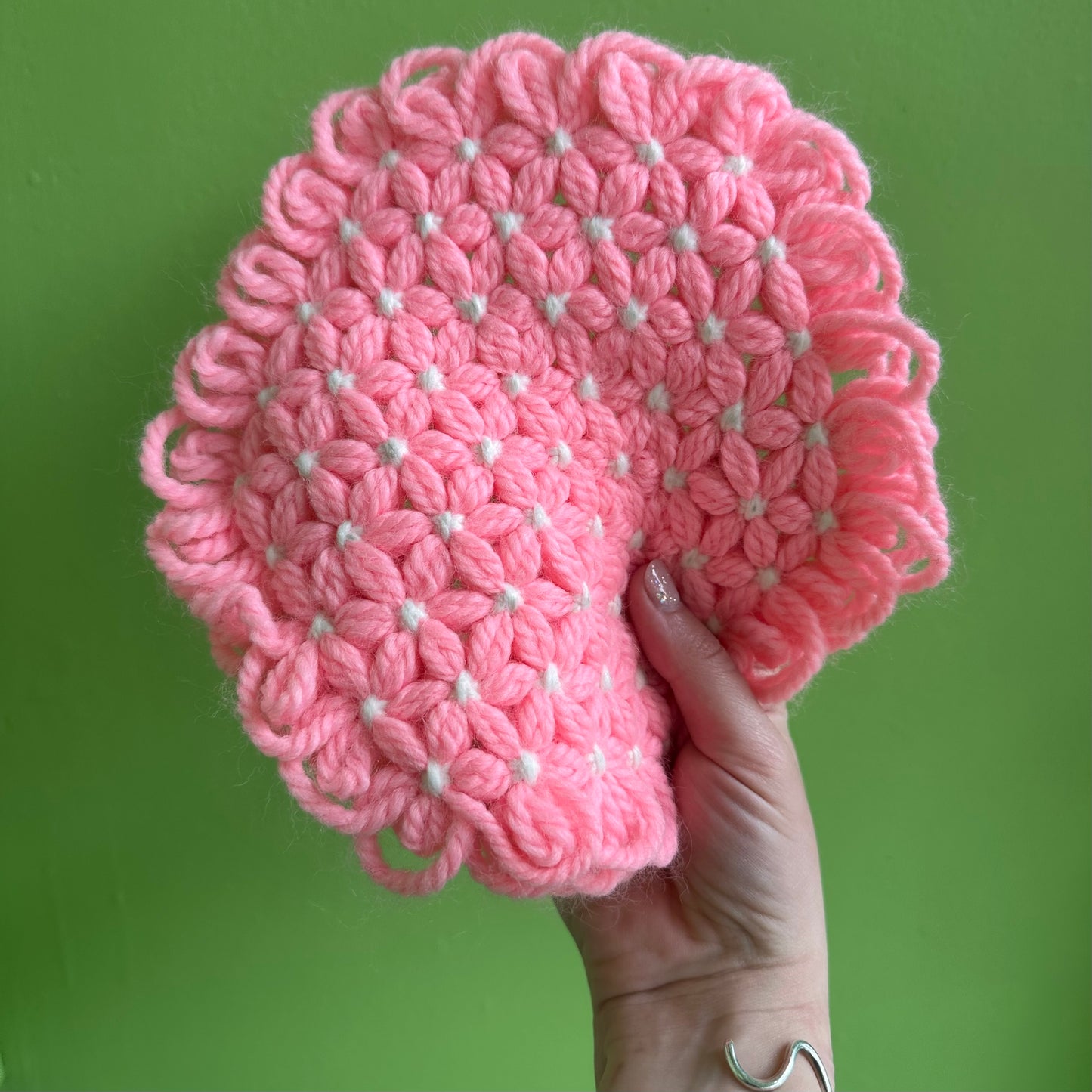Vintage Handmade Pot Holder in 50s Pink!
