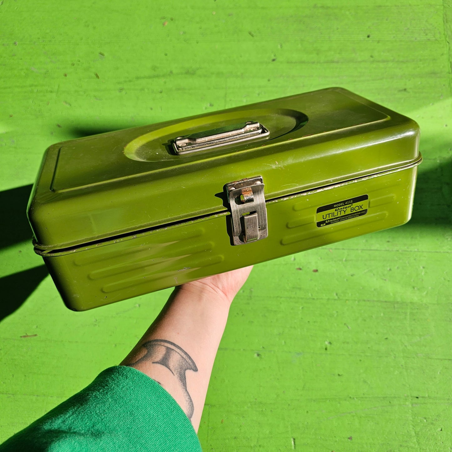 Vintage Army Green Union Utility Box