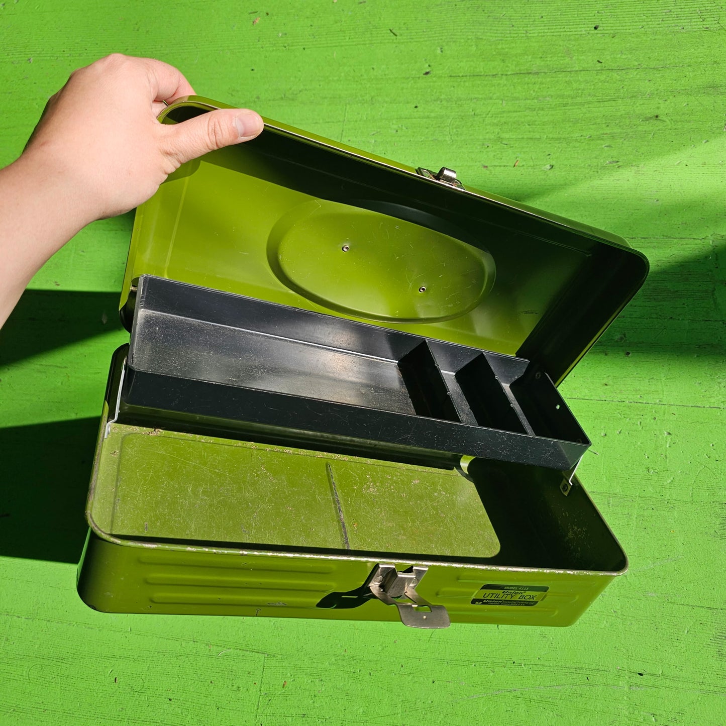 Vintage Army Green Union Utility Box