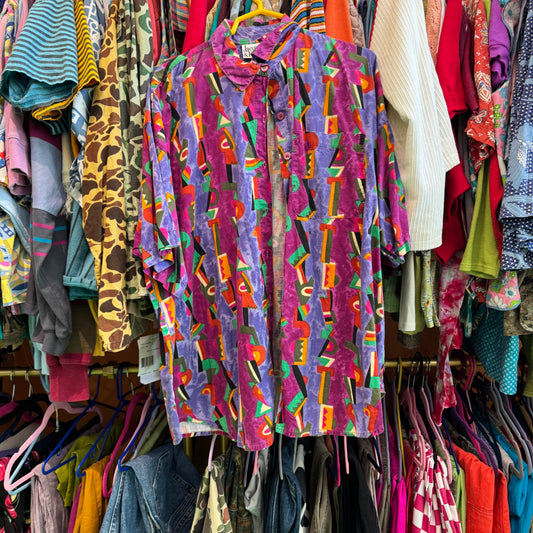 JACQUE & KOKO FUZZY MULTICOLOR BUTTON UP !