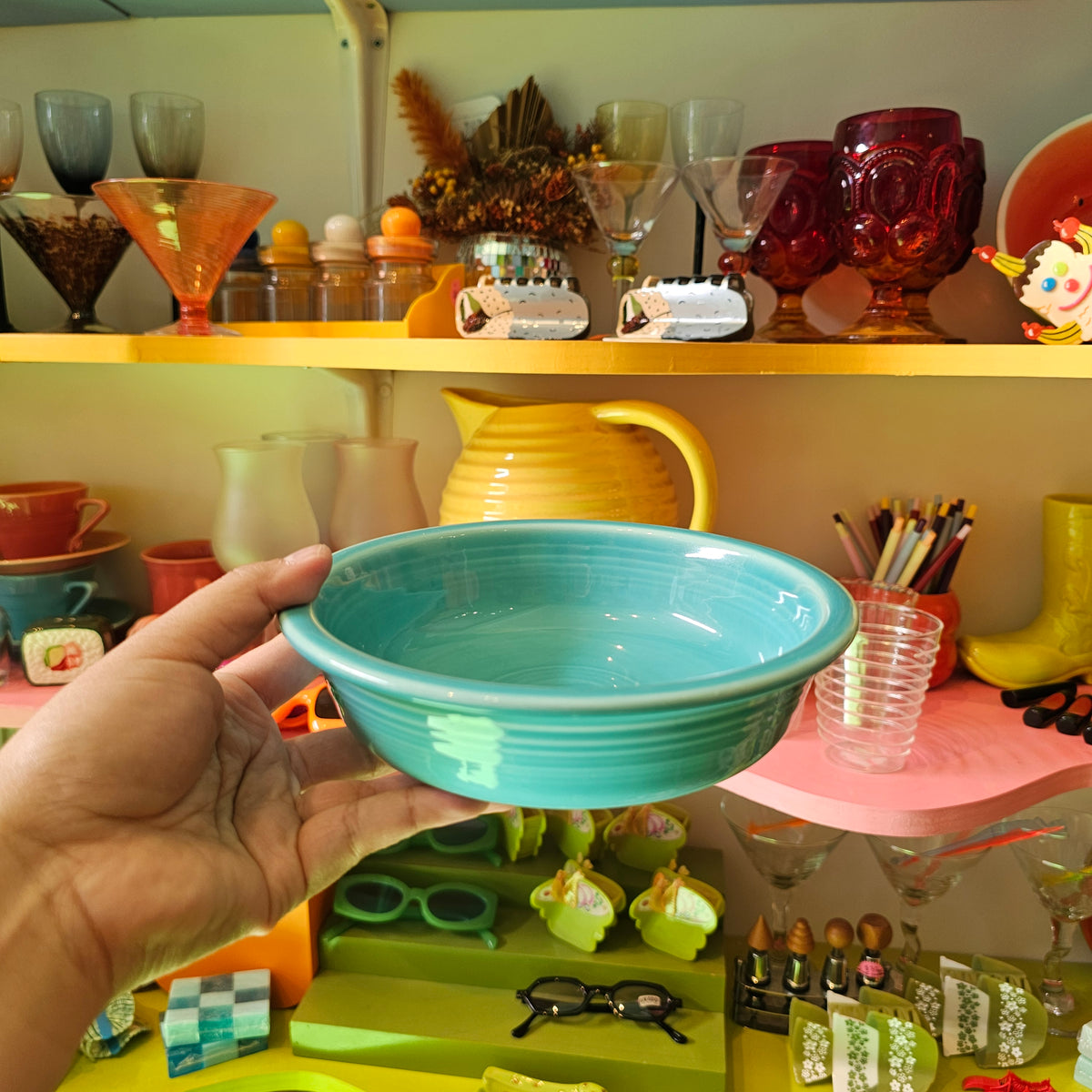 Teal aqua blue green Vintage Fiestaware Bowl cereal fiesta