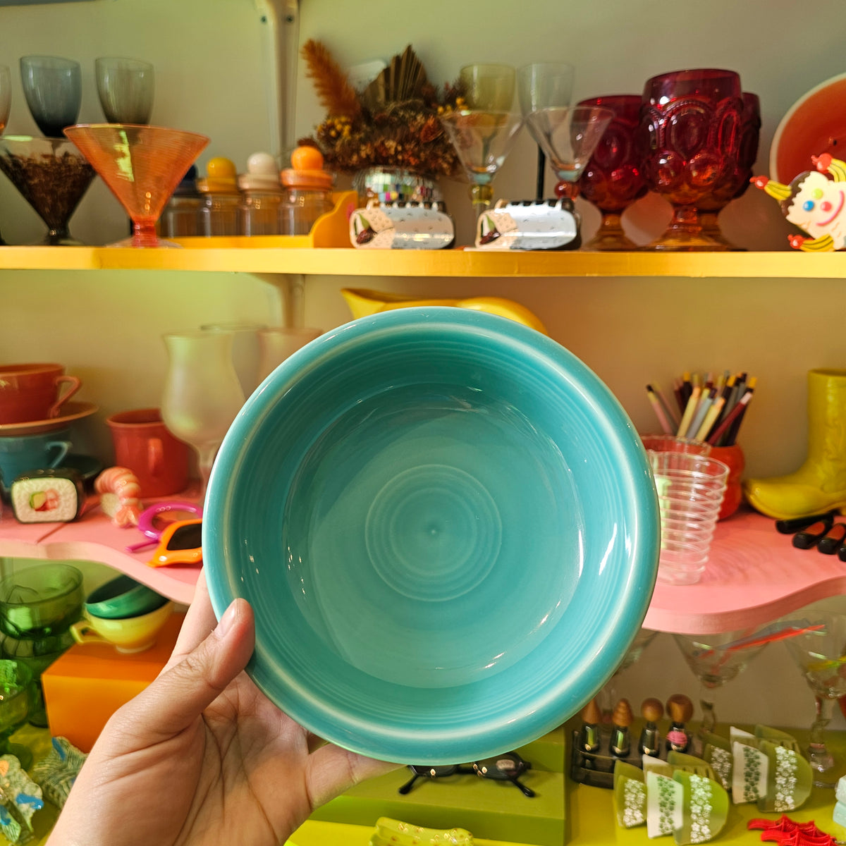 Teal aqua blue green Vintage Fiestaware Bowl cereal fiesta