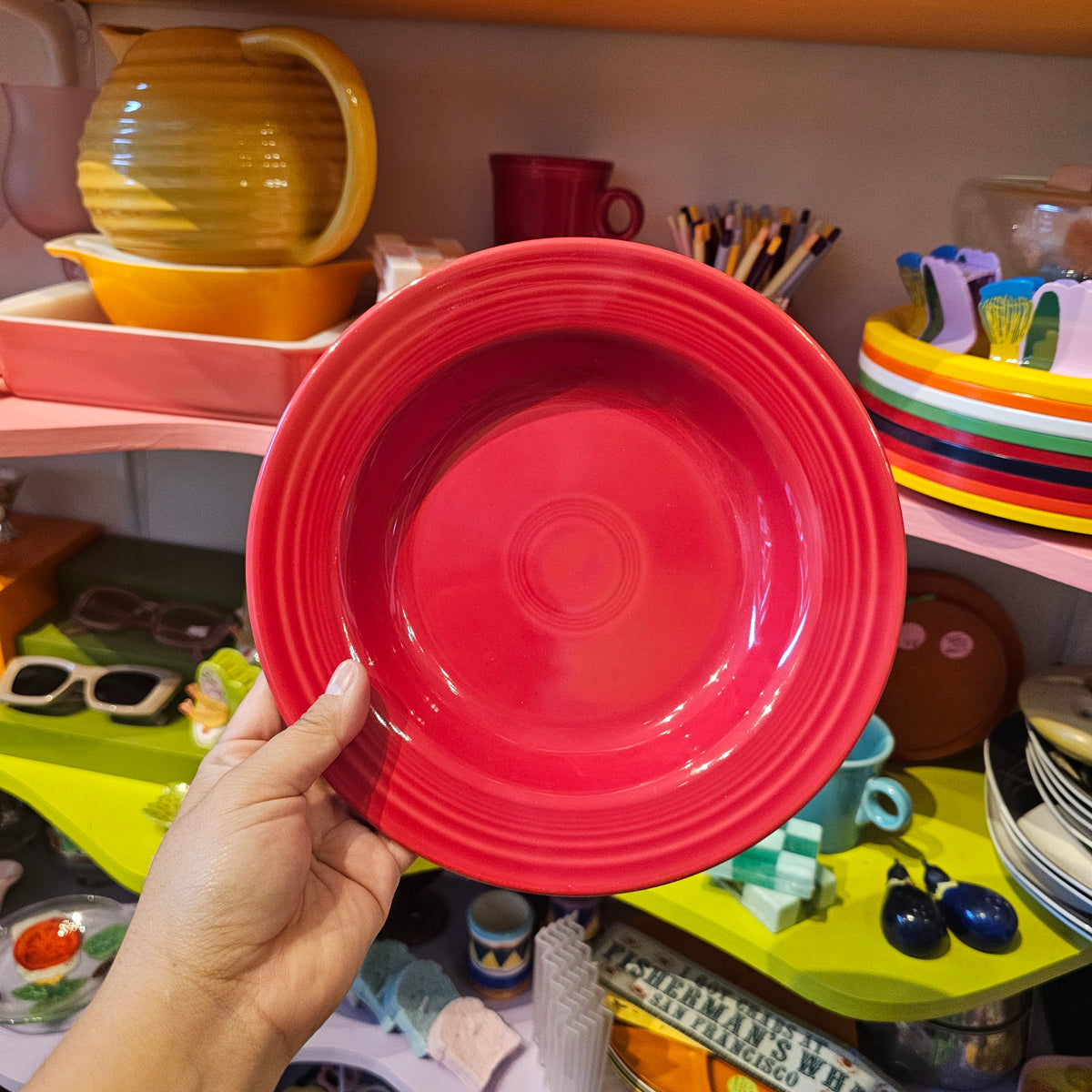Cherry red Vintage Fiestaware Bowl soup fiesta