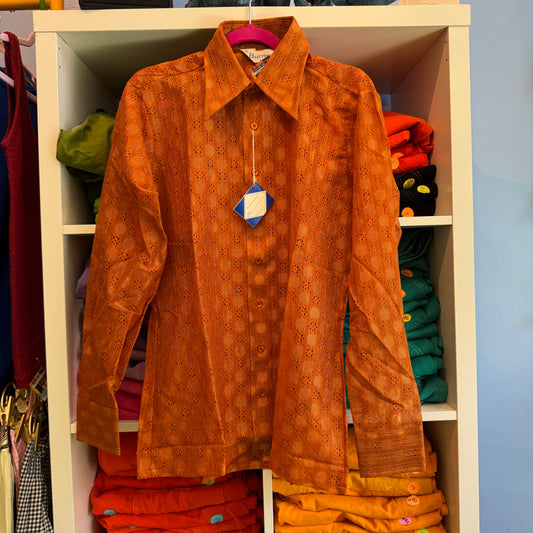 VINTAGE BURNT ORANGE BURMA BLOUSE