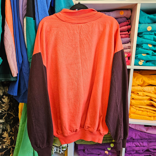 VINTAGE KSWISS ORANGE PULL OVER SWEATER !