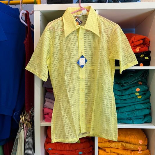 VINTAGE YELLOW SHEER BURMA BLOUSE