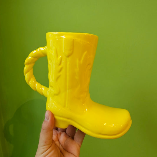 Lemon Yellow Cowboy Boot Mug!
