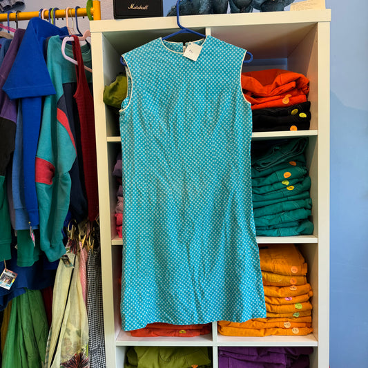 XS/S VINTAGE BLUE FLORAL MINI DRESS