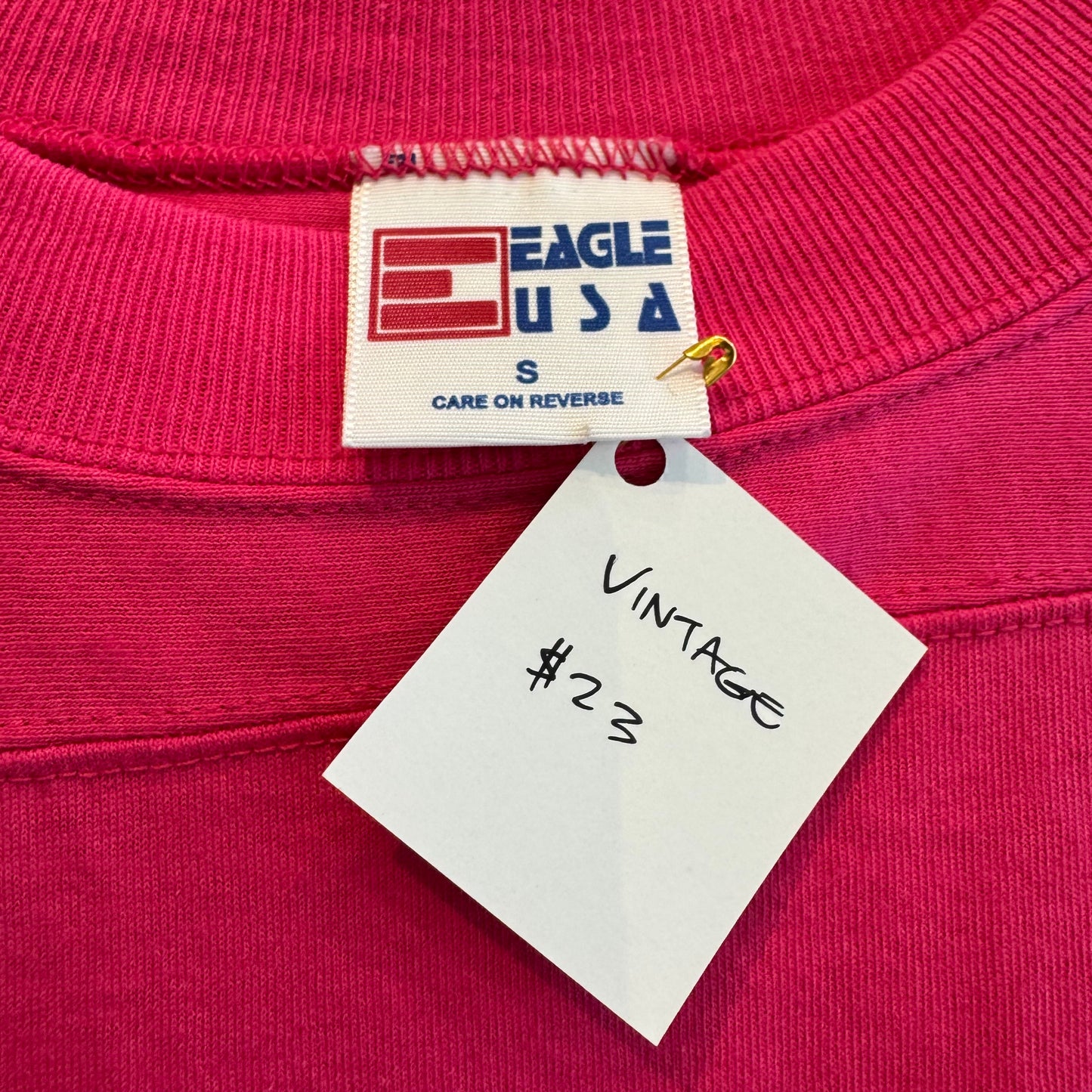 VINTAGE HOT PINK SHORT SLEEVE BLOUSE