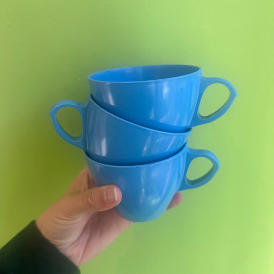 Vintage Blue Plastic TeaCup Set!