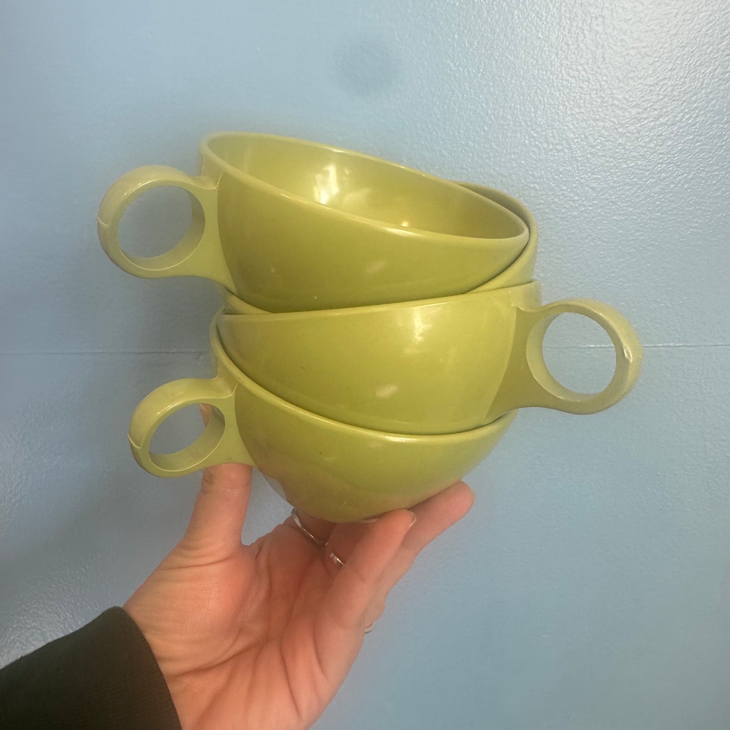 Vintage Plastic Green Teacup set!