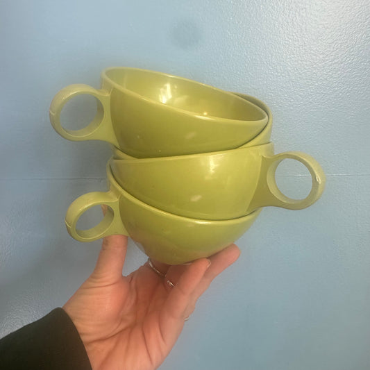 Vintage Plastic Green Teacup set!