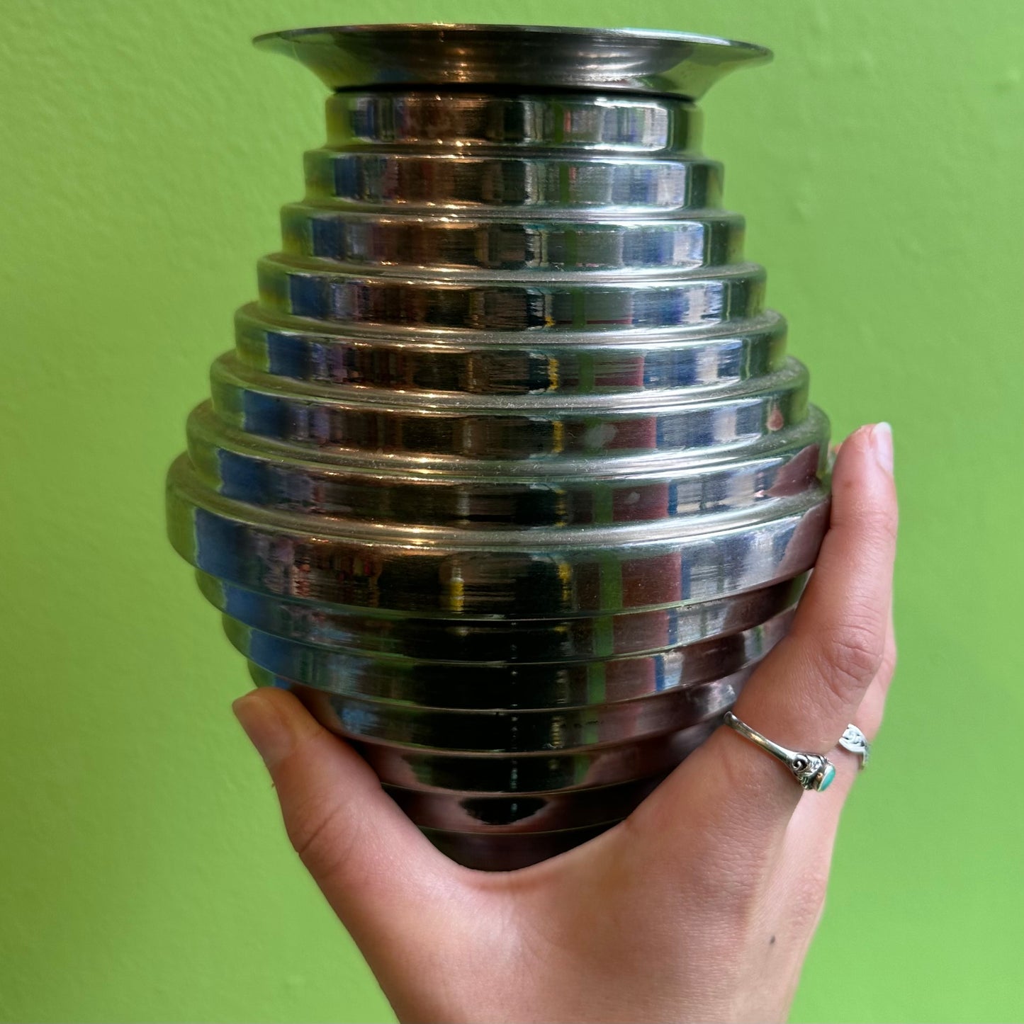 Vintage Pewtertone MCM Vase!