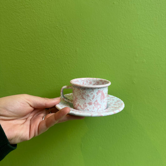 Pink Speckled Camping Tea Set!