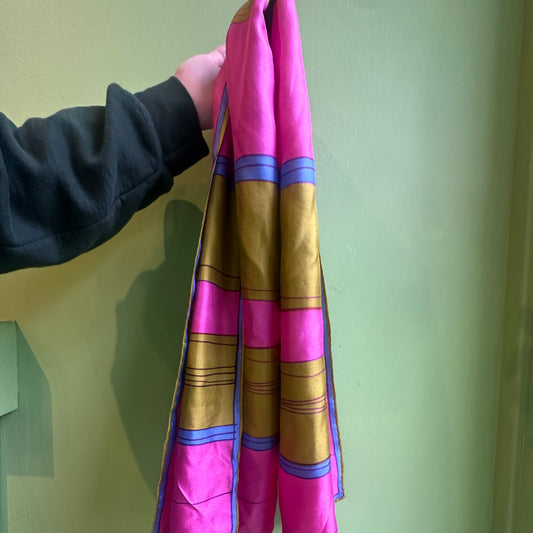 Pink Patterned Silk Scarf!