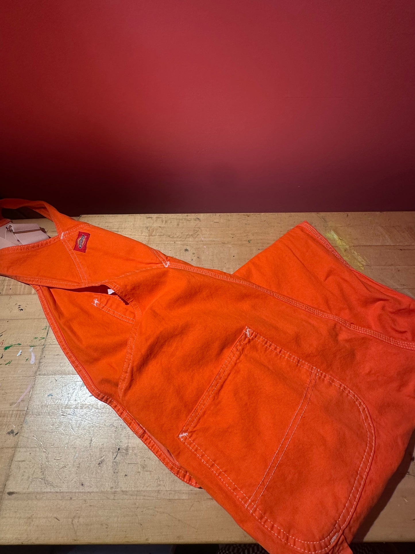 Hand Dyed Mandarin Orange Dickes Overalls