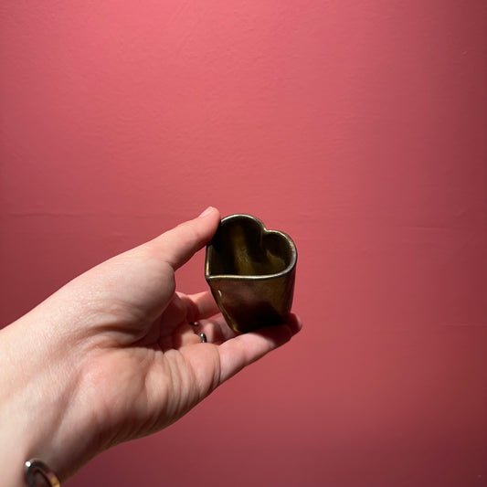 Mushy Heart Shot Glass in “Gun Metal”