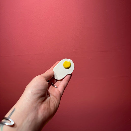 Chloe Made Hair Clip in “Fried Egg”