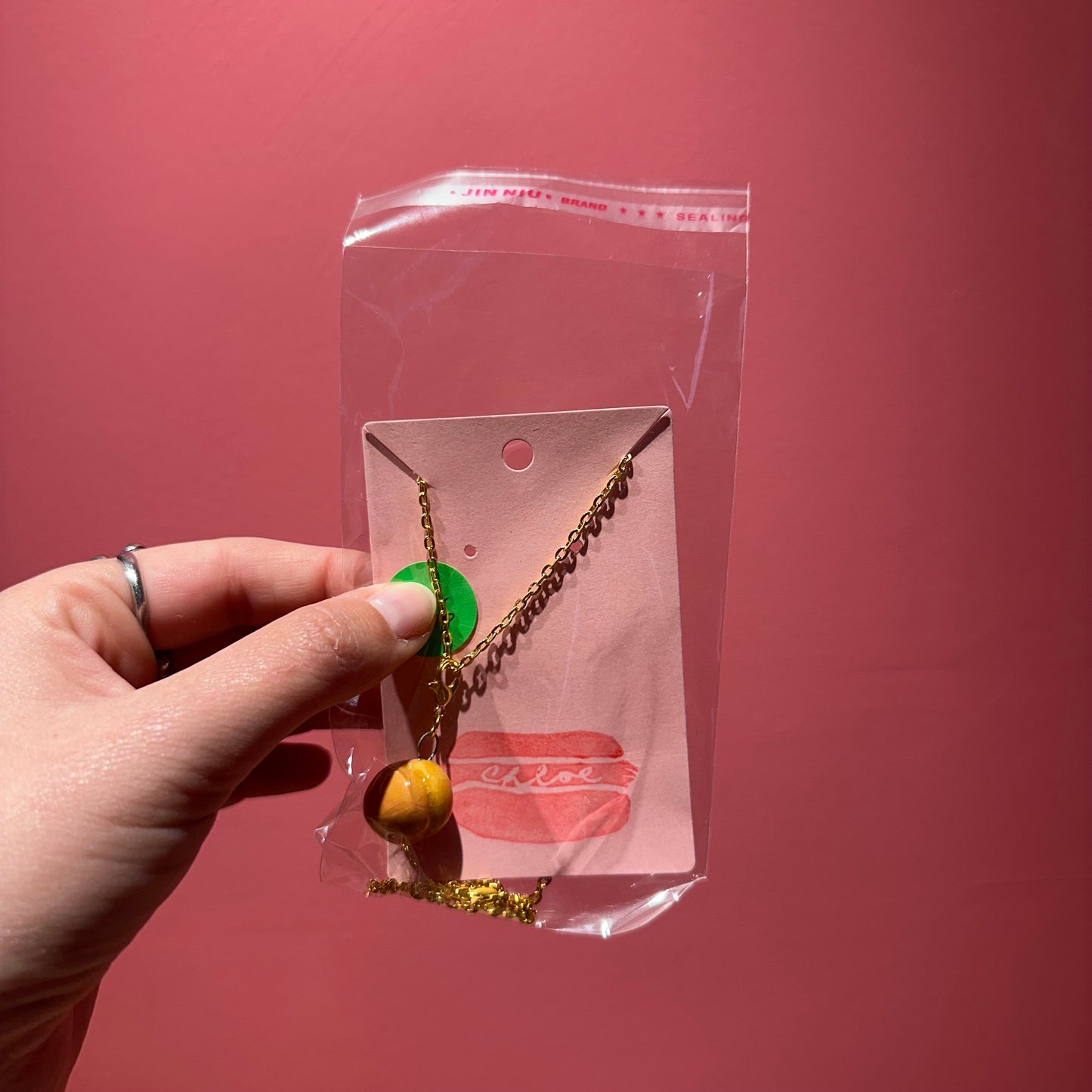 Chloe Made Necklace in “Peachy”