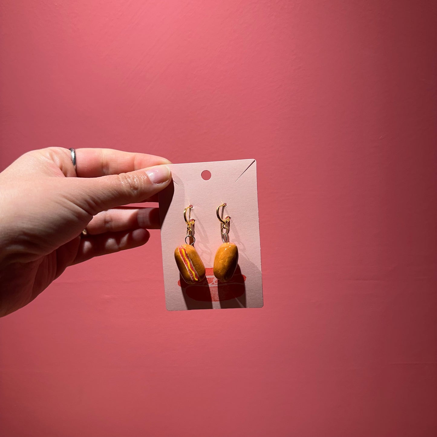 Chloe Made Earrings in “Hot Dog”