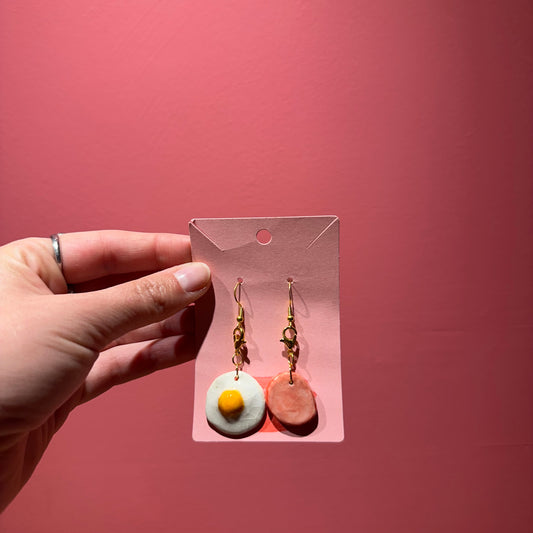 Chloe Made Earrings in “Ham & Egg”