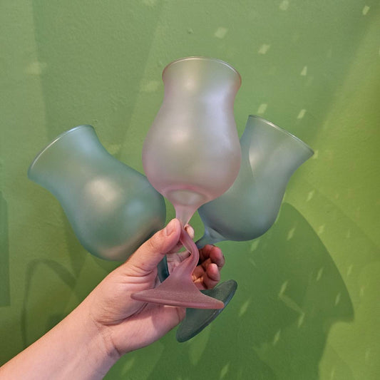 Matte Y2K Squiggle Wine Glasses