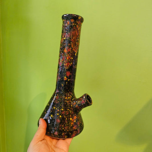 Handmade Black Speckled Bong!