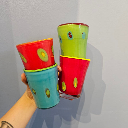 Groovy Handblown Glass Cups!