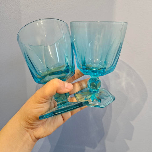 Gulf Blue Goblet Pair!