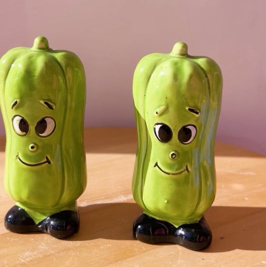 Green Pepper Salt & Pepper Shakers