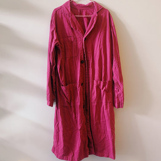 Raspberry Twill Chore Coat- Long OS S-XL